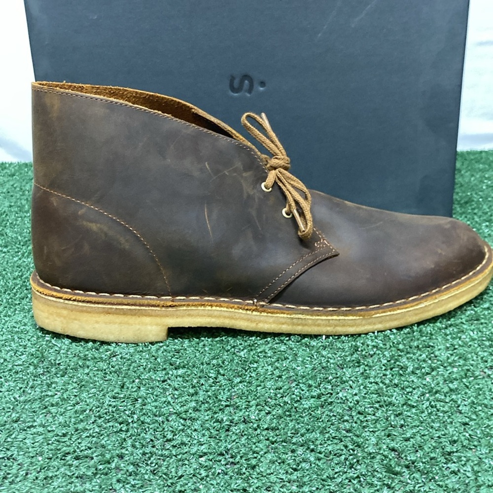 New Clarks Brown Leather Desert Boots men’s size 12 (OKPM-07-160) - Picture 5 of 11